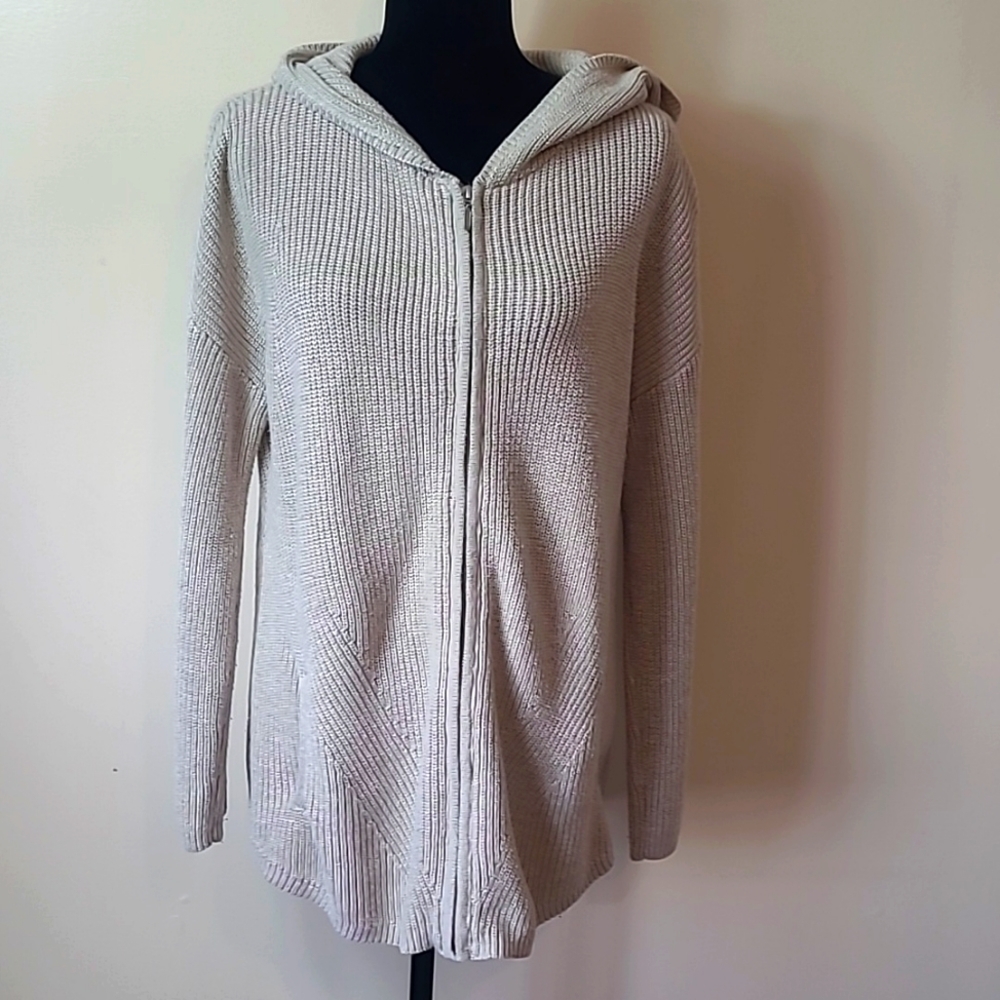 Max studio zipup Hooded sweathet size L